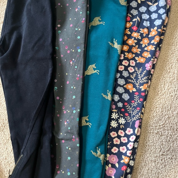 4T Girls Carter's Kids Fleece Lined Leggings Bundle Perfect for Fall and Winter - Picture 1 of 2